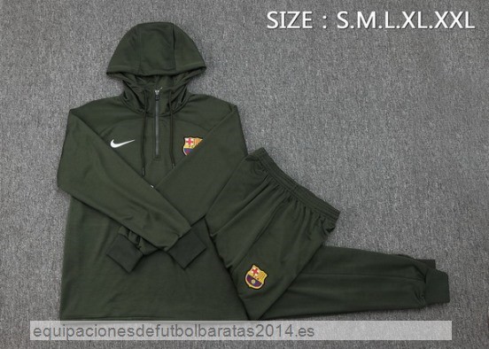 Nuevo Conjunto Completo Chaqueta Con Capucha Barcelona 23/24 Verde Marino Baratas